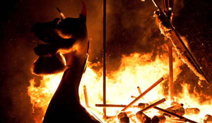 Another Nordic longship burns at Up Helly Aa
